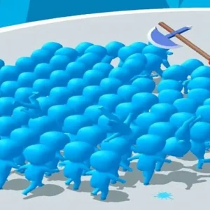 Alt text: Count Masters gameplay screenshot showing a large crowd running through an obstacle course.