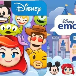Alt text: Disney Emoji Blitz gameplay screenshot showing colorful emojis and matching gameplay.