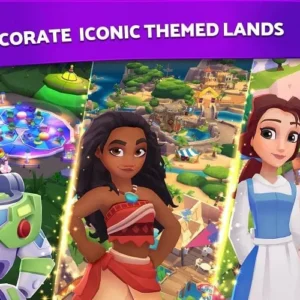 Gameplay of Disney Wonderful Worlds showcasing the match-3 puzzle aspect.