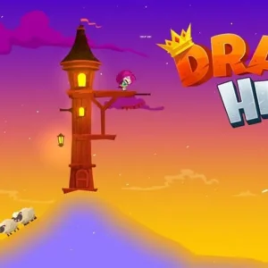 A princess riding a dragon through a destroyed landscape in Dragon Hills.