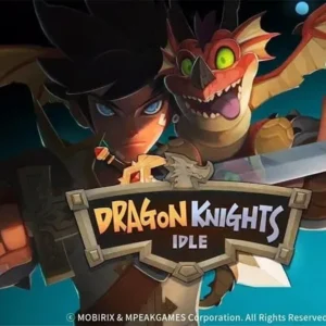 Alt text: Dragon Knights Idle gameplay screenshot showcasing vibrant graphics and character designs.