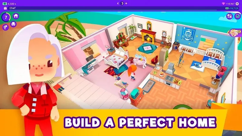 A screenshot of the in-game shop in Idle Life Sim where players can purchase furniture and decorations.