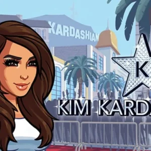 A promotional image for the Kim Kardashian: Hollywood game featuring Kim Kardashian.