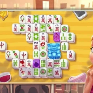 Gameplay screenshot of Mahjong Jigsaw Puzzle Game showing tile matching.