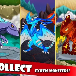 A vibrant city filled with colorful monsters and buildings in Monster City.