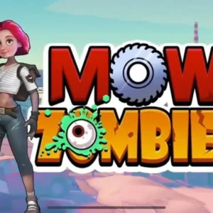 Gameplay of Mow Zombies showing the player character shooting zombies.