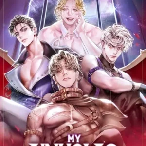 A promotional image for the game MY UNHOLIC showcasing the main character surrounded by the male characters she needs to heal.