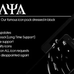 Raya Black Icon Pack Main Screen