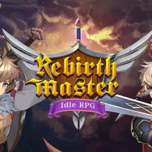 Gameplay of Rebirth Master showcasing heroes battling monsters.