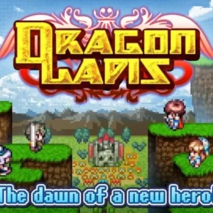 A screenshot showcasing the pixel art graphics and gameplay of RPG Dragon Lapis.