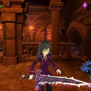 Exploring the dungeon in School Girl RPG