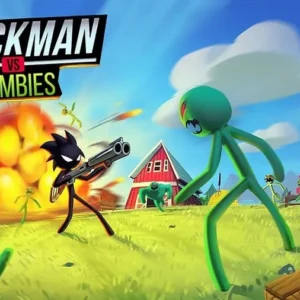 Stickman fighting zombies