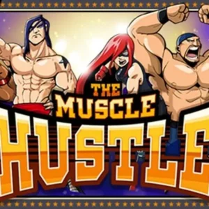 Alt text for image 1: The Muscle Hustle gameplay screenshot showing wrestlers on the ring.