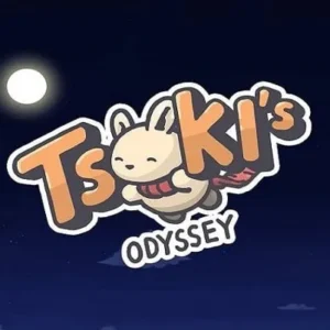 A screenshot of Tsuki's Odyssey gameplay, showcasing the charming graphics and relaxing atmosphere.